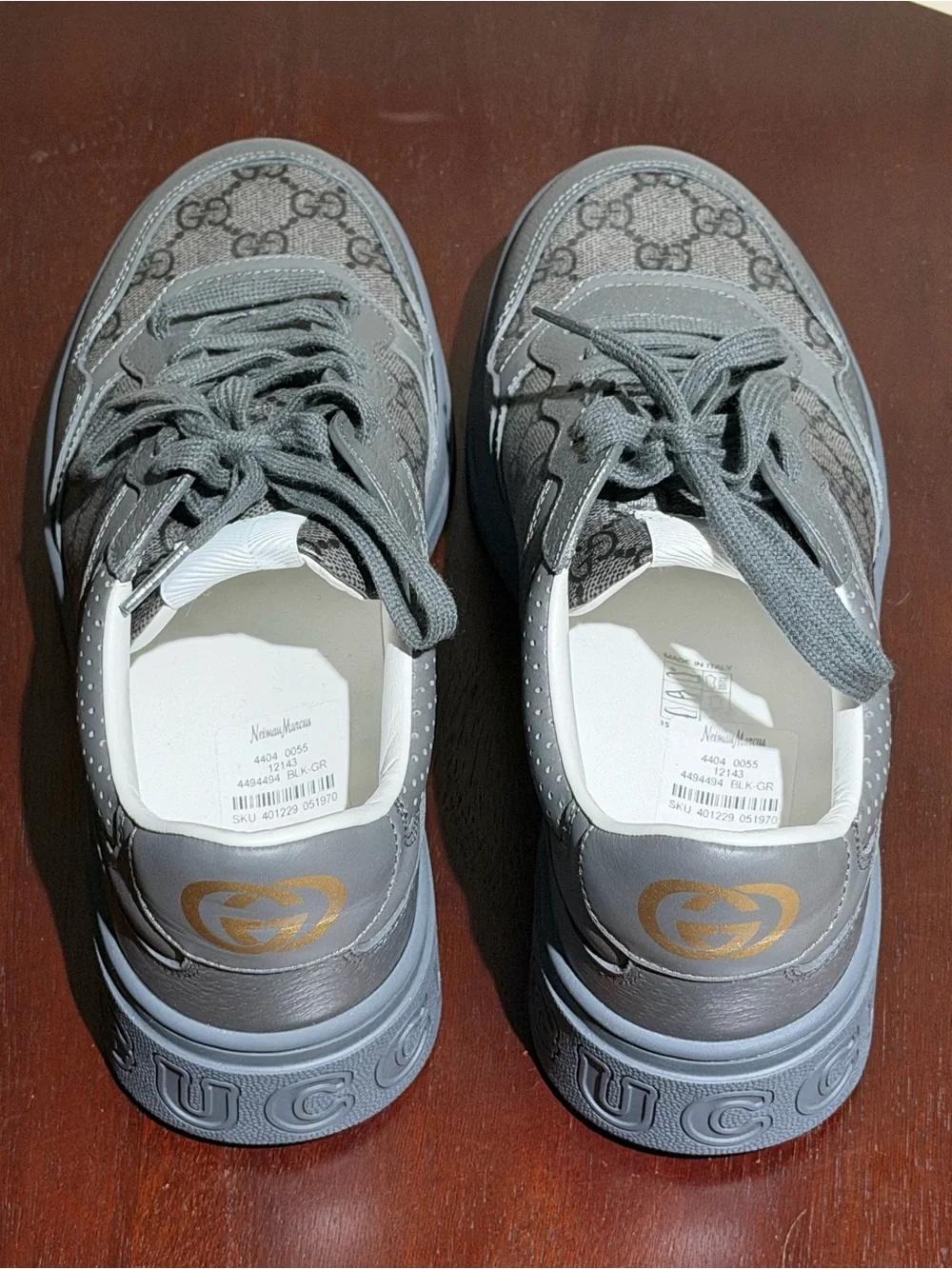 Gucci Gray GG Monogram Low-Top Sneakers